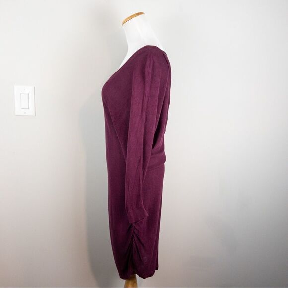 Torrid Womens Size 1X Knit Dress Burgundy  Lace Back Dolman Sweater Longsleeve - Picture 8 of 10